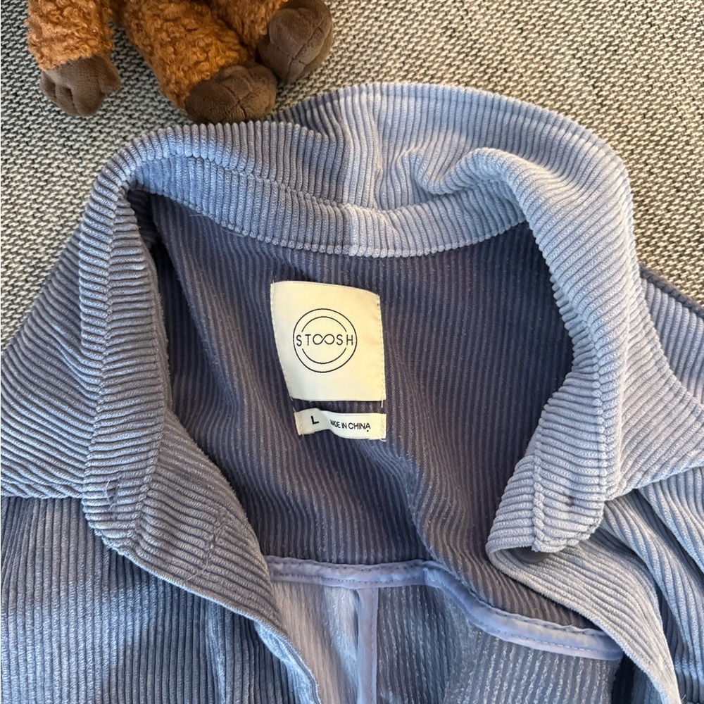 Stoosh Corduroy Shirt Jacket in Light Blue and Slate - Picture 2 of 3